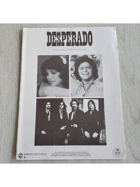 The Eagles Desperado Sheet Music Warner Bros Linda Ronstadt Johnny Rodriguez
